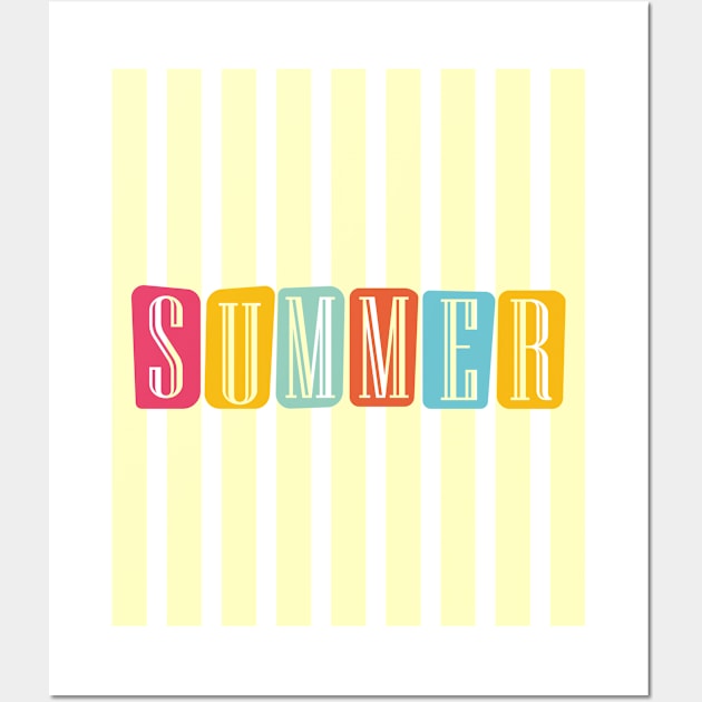 Summer - Yellow Stripes on - Wall Art by Peter the T-Shirt Dude